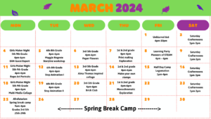 March 2024 afterschool calendar